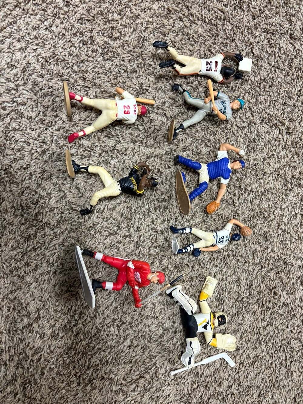 Sports Collectible Lot: Riddell Mini Helmets with Alarms and Kenner Starting Lin